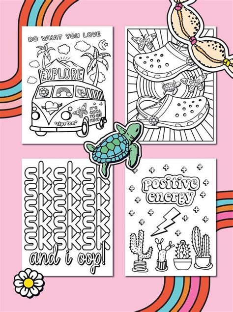 vsco girl coloring book etsy   coloring books cute coloring