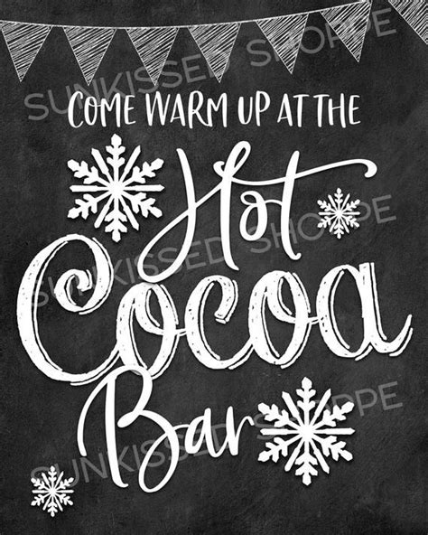 hot cocoa bar sign instant  hot cocoa sign etsy hot cocoa