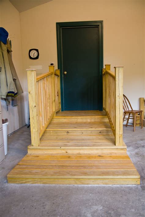 garage platform stairs garage stairs  railings smart accessible