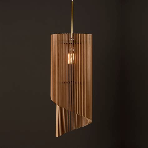 elegant cylindrical wood pendant light sertao shop touch  modern