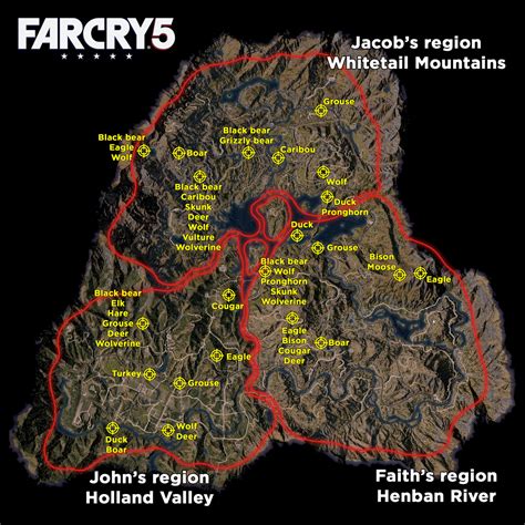Far Cry 5 Best Hunting Locations Polygon