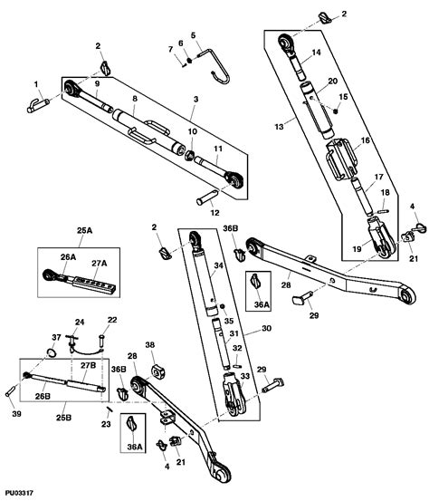 tractor compact utility  point hitch replacement epc john deere lva ag cce