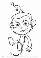 Paw Patrol Mandy Draw Drawing Step Tutorials Monkey sketch template