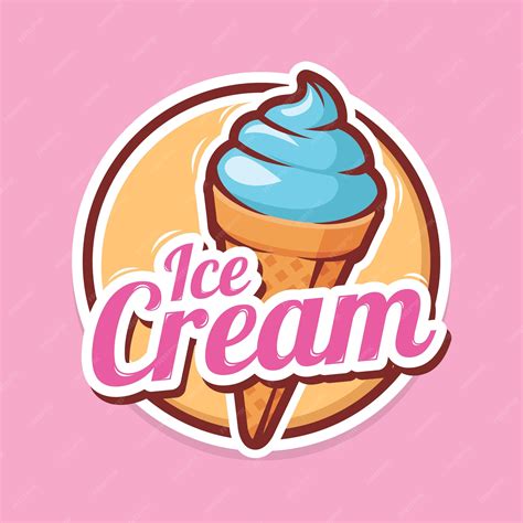 premium vector ice cream logo design illustration