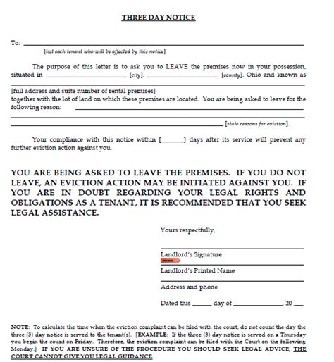 printable sample eviction notice texas form real estate forms word