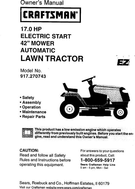 craftsman  user manual  lawn tractor manuals  guides