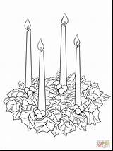 Advent Coloring Wreath Pages Printable Getcolorings Color sketch template