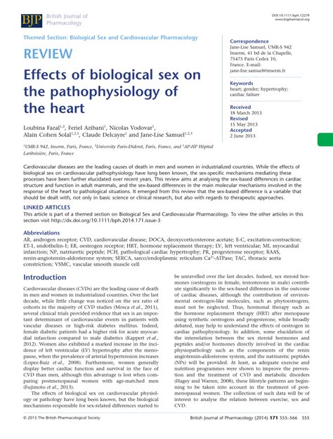 pdf impact of biological sex on pathophysiology of the heart