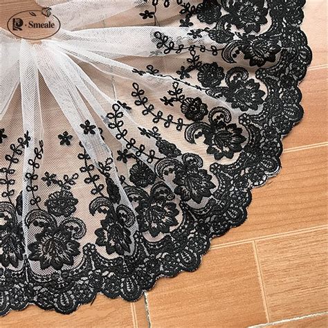 5yards lot width 23cm white black embroidered lace fabric diy handmade