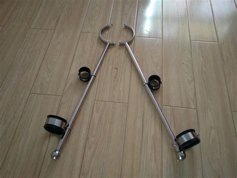 stainless steel open legs device hand ankle cuffs bdsm fetish slave bondage restraints metal