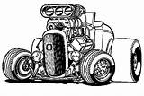 Hot Rod Coloring Pages Car Cars Drawing Wheels Big Printable Drawings Line Rat Hotrod Cool Rods Color Getdrawings Coloring4free Play sketch template