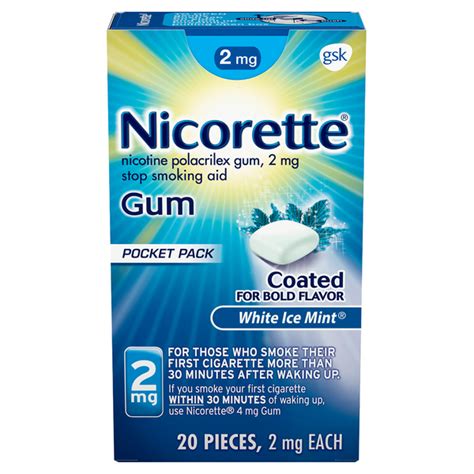 save  nicorette nicotine gum  mg white ice mint order