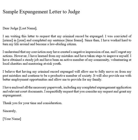 sample expungement letter  judge culturo pedia