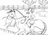 Kleurplaten Paardrijden Equitation Reiten Animaatjes Paarden Paard Ruiter Springend Steigerend Colorier sketch template