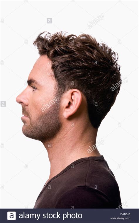 Side Profile Of A Handsome Caucasian Male Model Wearing A