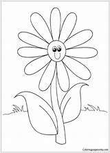 Flower Pages Happy Coloring Flowers Printable Color sketch template