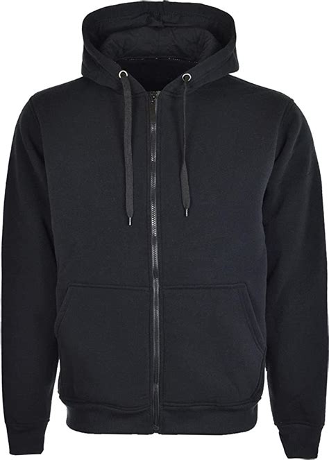 mens plain zip  hoodie large chest  length  black