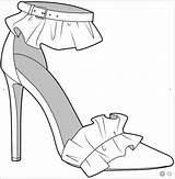 Fashion Shoes Flat Sketches Flats Shoe Drawings Drawing Dress Dresses Women Choose Board Notitle Clothes sketch template