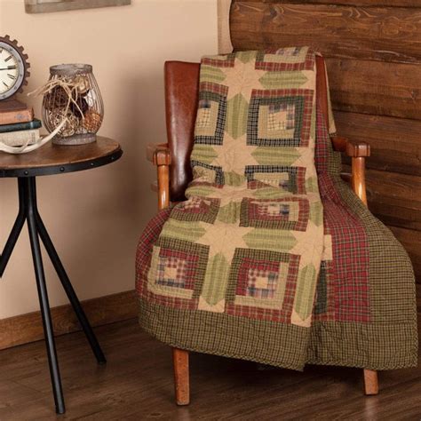 tea cabin quilted throw wallhanging retro barn country linens