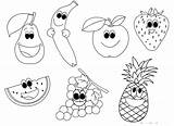 Coloring Fruits Cartoon Pages Worksheets Kindergarten Preschool sketch template
