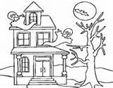 Coloring Ghost House Hounted Houses Coloringcrew Pages sketch template