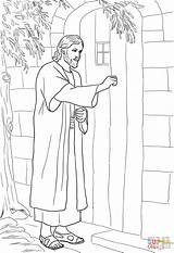 Jesus Door Knocking Coloring Pages Bible Clipart Supercoloring Kids Printable Color Christian Adult Rejected Doors Lds Nazareth Children Church Clip sketch template
