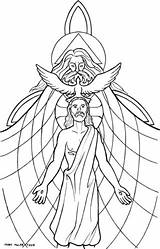 Trinity Holy Getcolorings Jesus Dove Symbol Kirchen Christentum Symbole Descended Upon Usw Baptism Baptized Lord Catolica sketch template