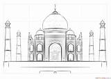Mahal Taj Drawing Draw Coloring Palace Step Sketch Drawings Tutorials Cartoon Easy Supercoloring India Kids Pages Printable Building Sketches Architecture sketch template