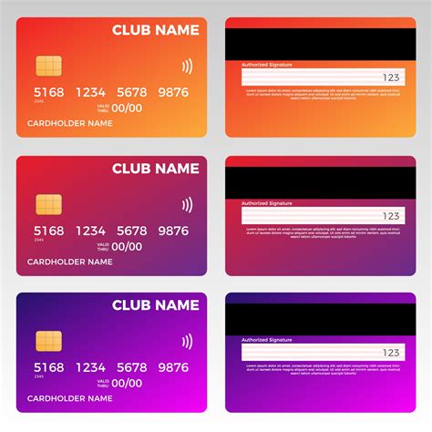 credit card vector template card templates creative market