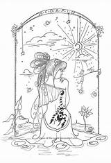 Scorpio Coloring Pages Zodiac Lines Signs Deviantart Visit Anime Girl sketch template