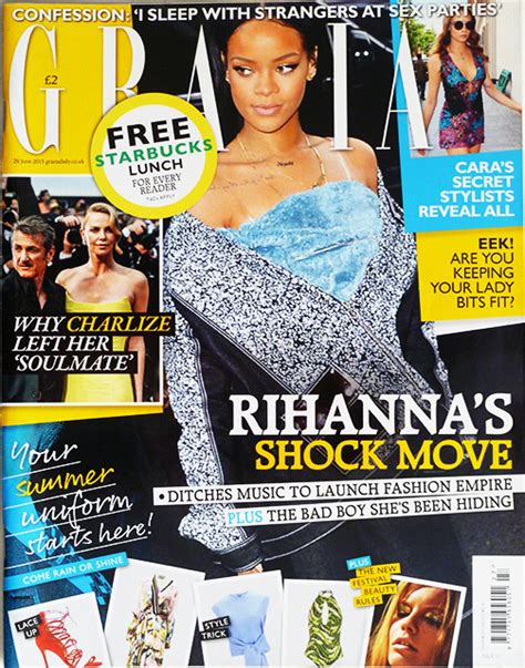 grazia magazine issue 531 rihanna amy winehouse raleigh ritchie 29 june 2015 uk