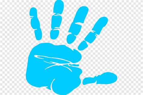 blue hand print hand  content printing  baby handprint watercolor painting blue png