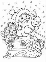 Coloring Christmas Pages Sheets Color Santa sketch template