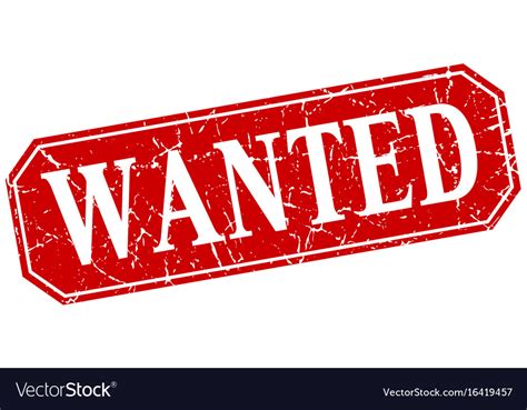 wanted red square vintage grunge isolated sign vector image
