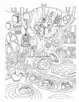 Coloring Pages Nice Town Adult Little Interiors Book Choose Board House sketch template