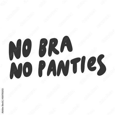 No Bra No Panties Sticker For Social Media Content Vector Hand Drawn