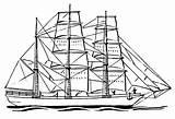 Sailboat Drawing Line Boat Coloring Pages Clipart Ship Adults sketch template
