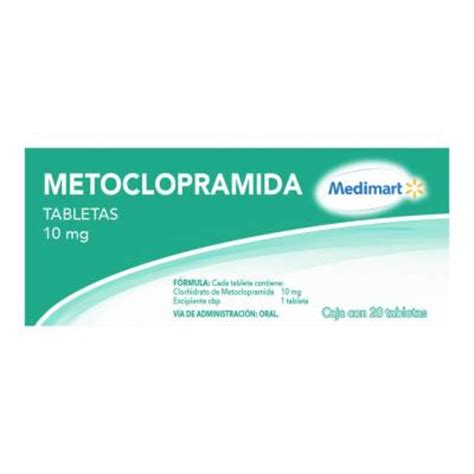 metoclopramida medimart 10 mg 20 tabletas walmart