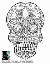 Coloring Skull Pages Sugar Adult Print Printable Colouring Dia Dead Adults Muertos Volwassenen Skulls Tattoo Realistic Drawing Voor Los Snake sketch template