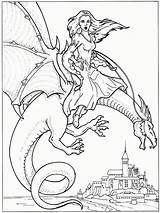 Dragon Coloring Pages Princess Dragons Girl Printable Water Knights Colouring Color Print Rider Knight Realistic Adults Kids Inspiring Chinese Sheets sketch template