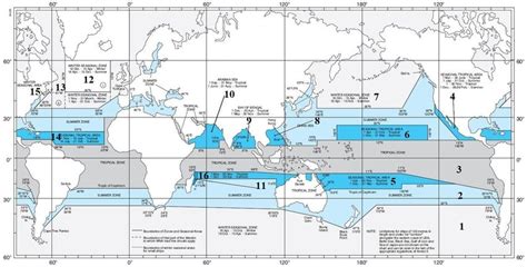 international loadline zones  areas map   scientific diagram