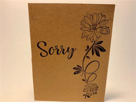 card simple sympathy card  flower handmade  etsy