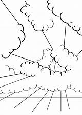 Clouds Coloring Cloud Sun Pages Kids Printable Sky Drawings Through Color Heaven Template Print Drawing Sheet Bestcoloringpagesforkids Sheets Types Books sketch template