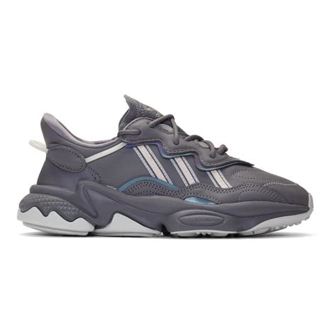 adidas originals leather ozweego sneakers  grey gray lyst