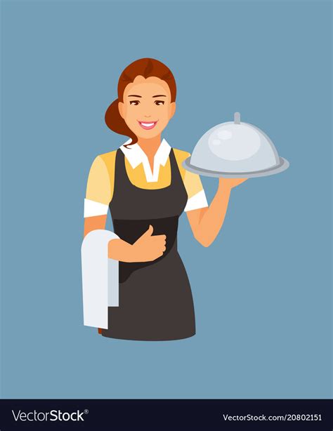 waitress girl royalty free vector image vectorstock