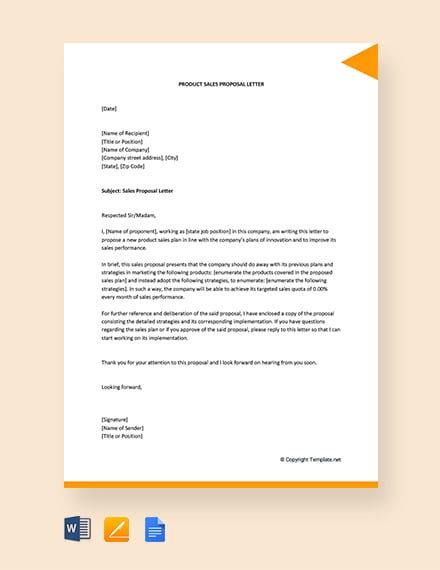sample proposal letter   position  document template