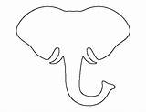 Clipartix Trunk Stencils Ear Quilt Ting Hos Patternuniverse Elefant sketch template