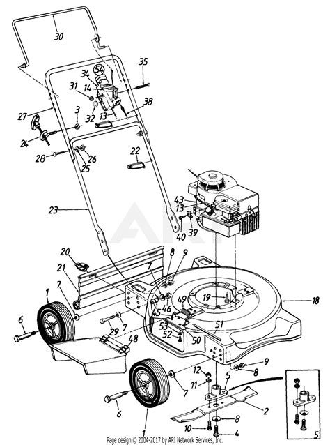 Mtd 112 050r190 20 Ers Push Mower 1992 Parts Diagram For Rotary Mower