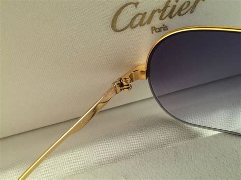 New Cartier Ascot Vendome Gold 53mm Half Frame Sunglasses