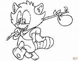 Coloring Raccoon Cute Cartoon Pages Raccoons Printable Supercoloring Categories sketch template